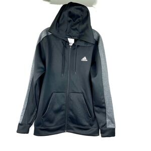 𝅺NEW-ADIDAS Men's Climawarm Tech Fleece Full Zip Performance Hooded Jacket